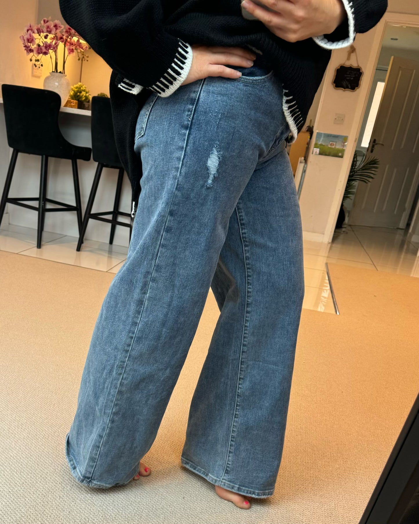 'Jasmin' Mid Blue Dad Fit Jeans