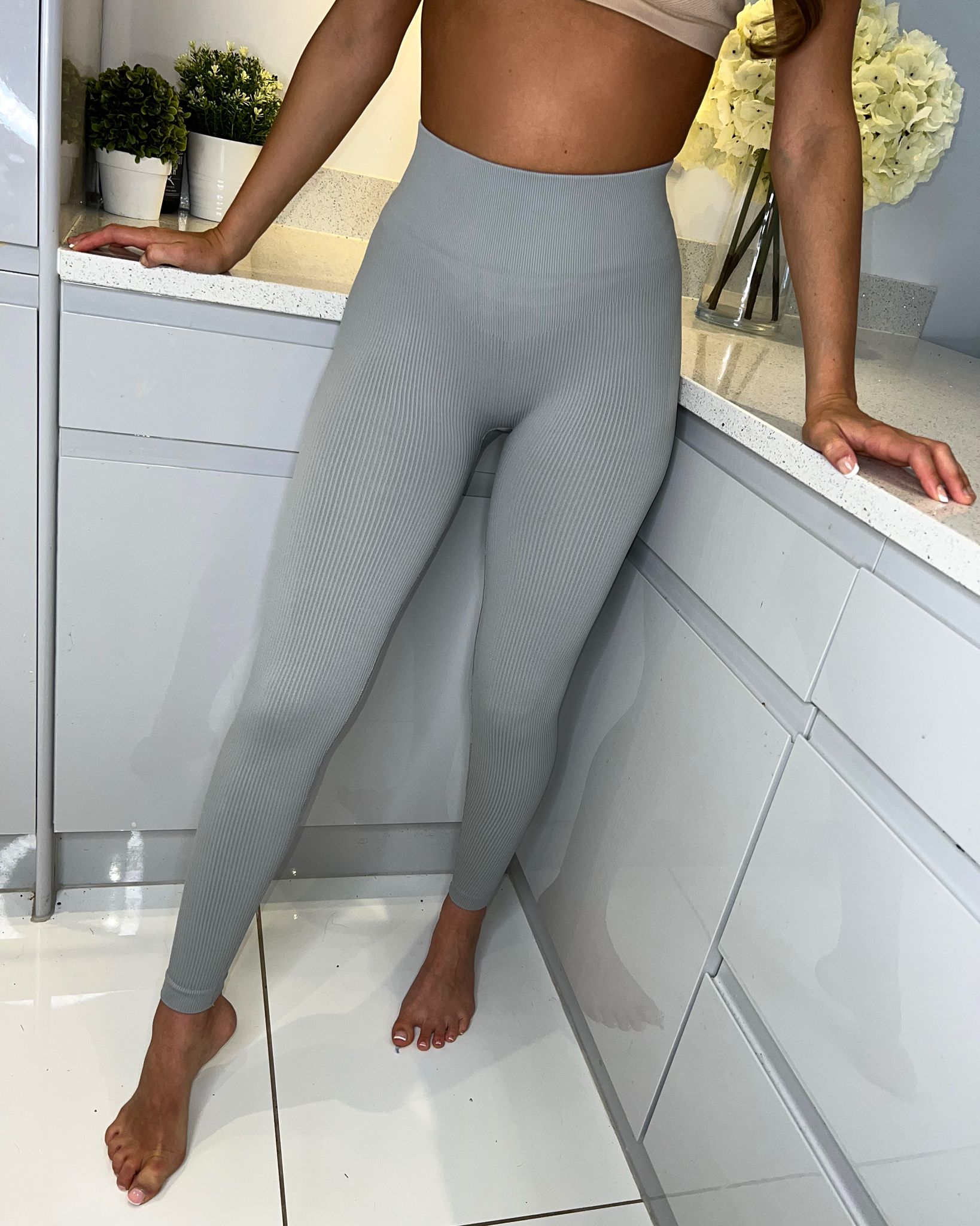 Grey biker leggings best sale